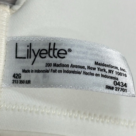 Lilyette By Maidenform 0434 Enchantment Lace Minimizer Underwire Bra Ivory 42G - Picture 9 of 16